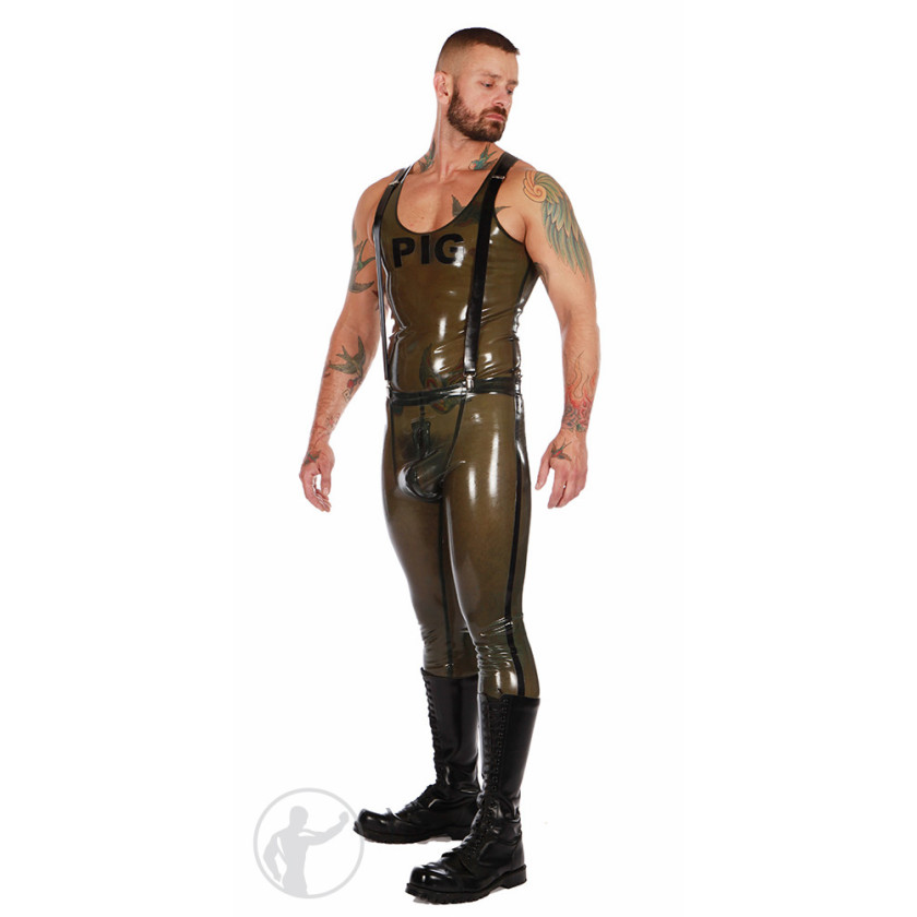 Men's Quality Rubber PIG Pants With Contoured Pouch With Thru Zip