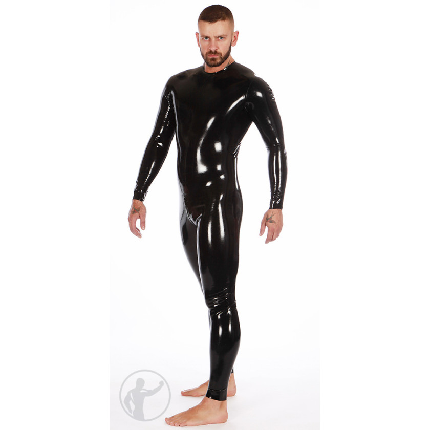 Quality Men's Rubber Neck Entry Catsuit with all round zip