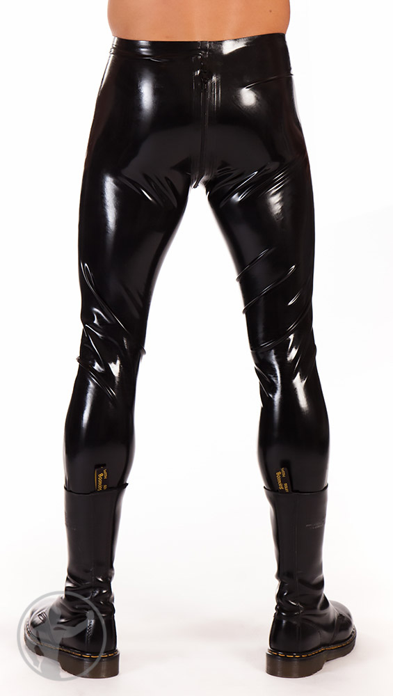 Men's Rubber Sports Leggings With All Round Zip